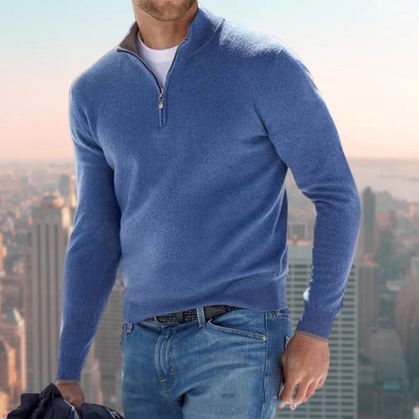 Comfortable Quarter Zip Men's Pullover Sweatshirt