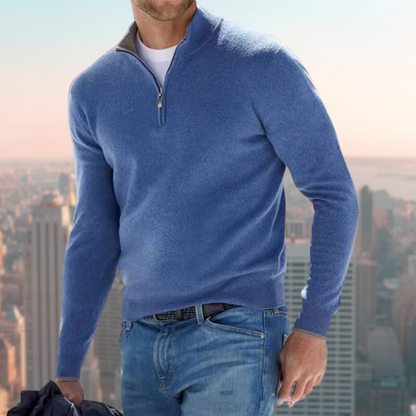 Comfortable Quarter Zip Men's Pullover Sweatshirt