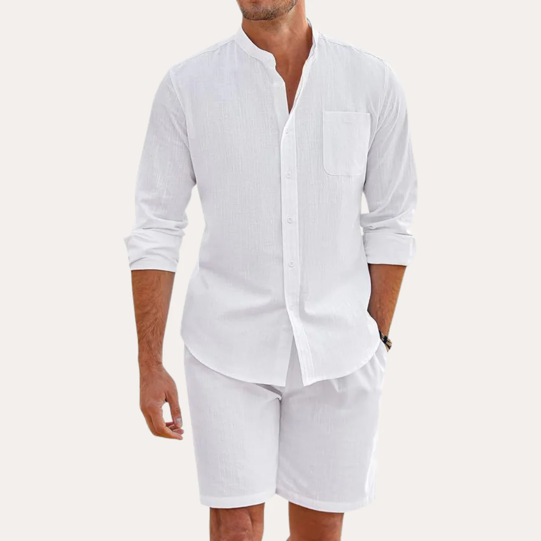 Lightweight Summer Mens Linen Shirt Set