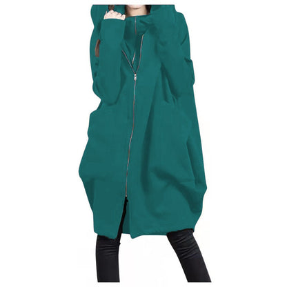 Women's Oversized Parka Coat with Hood and Zipper