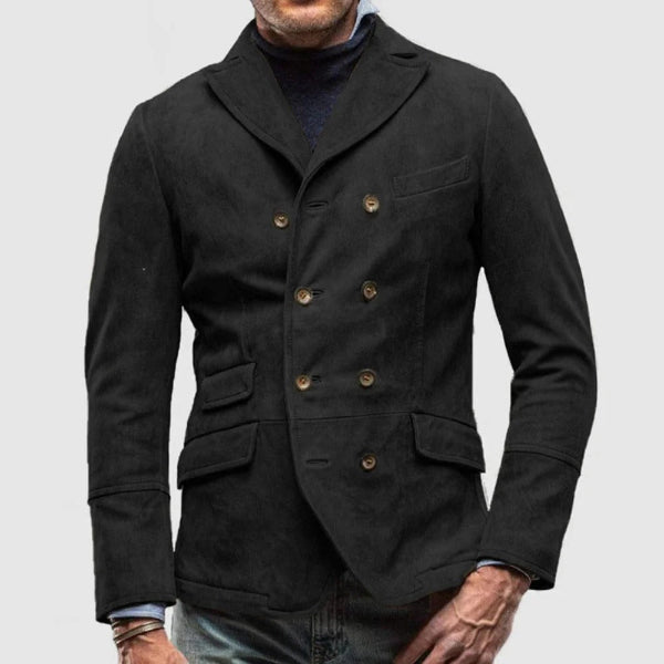 Men's Slim Fit Double Breasted Wool Blazer