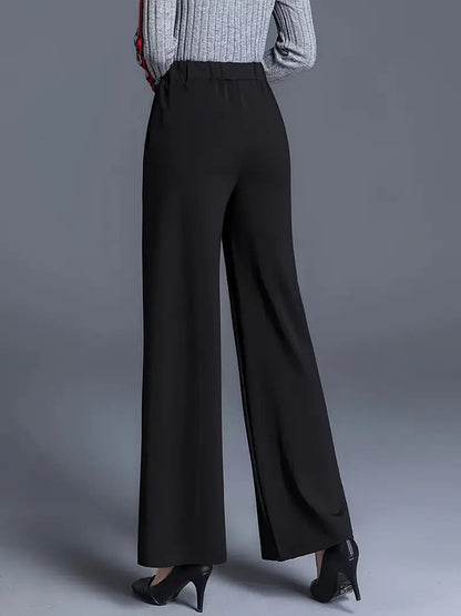 Women's Classic Black Wide Leg Pants