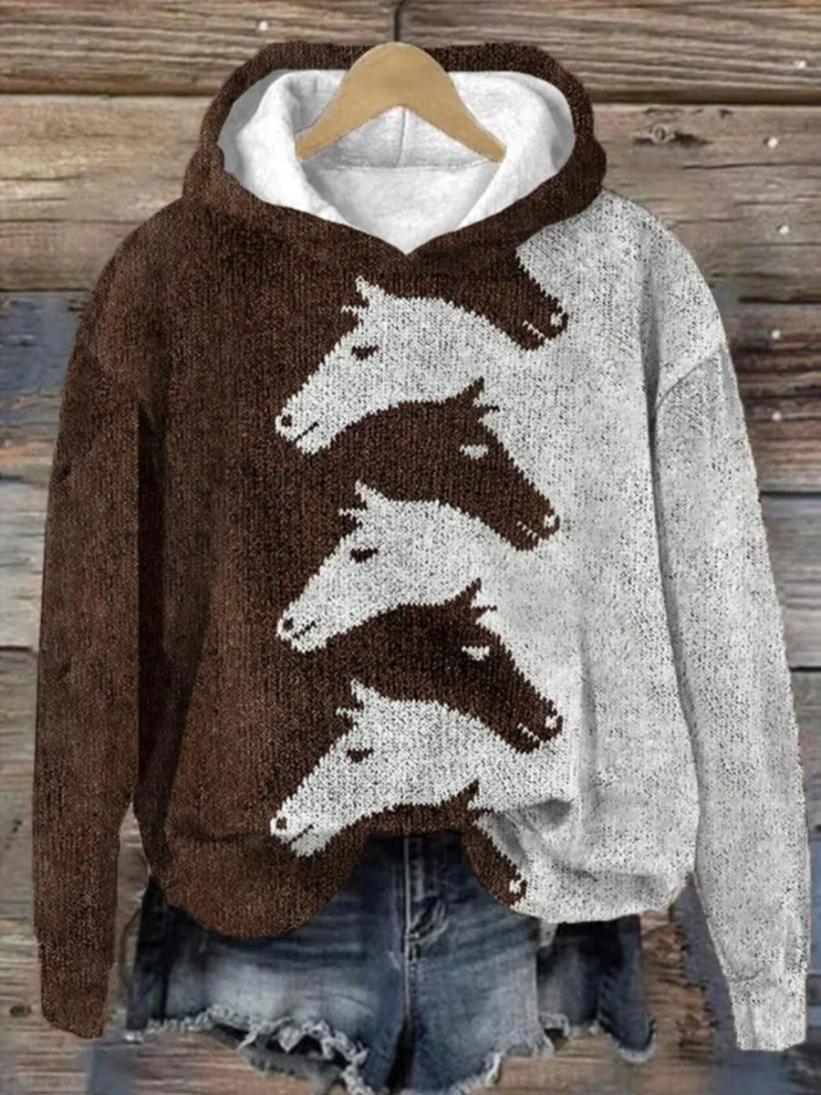 Comfy Women's Graphic Horse Hoodie - Nocini