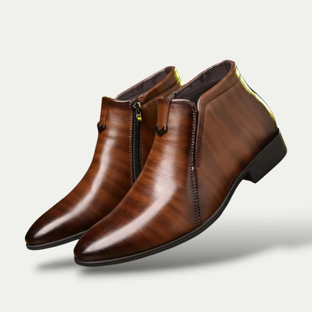Classic Men's Leather Ankle Boots - Smart Dress Shoes