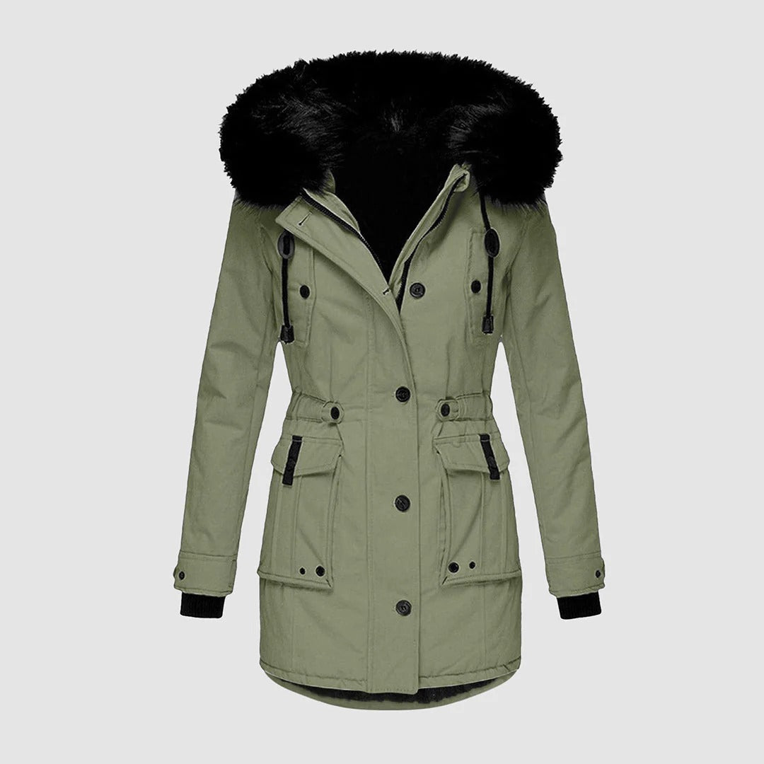 Warm Faux Fur Parka Coat for Women