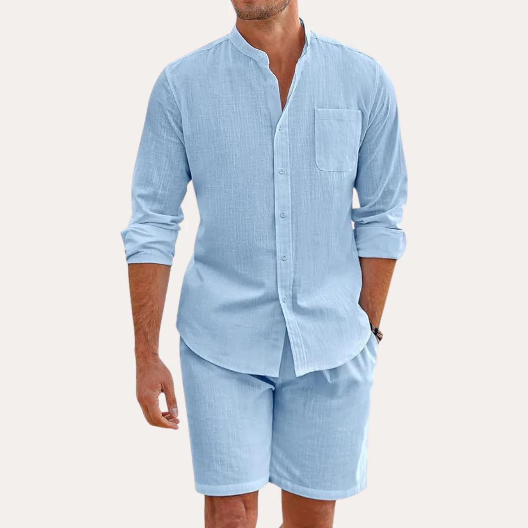 Lightweight Summer Mens Linen Shirt Set