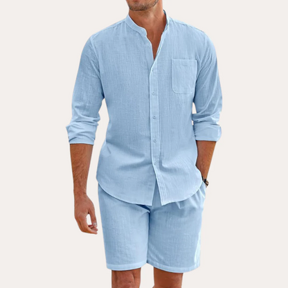 Lightweight Summer Mens Linen Shirt Set