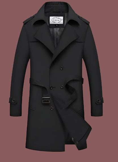 Slim Fit Men's Double Breasted Trench Coat
