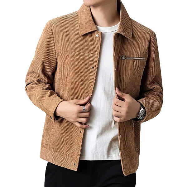 Classic Corduroy Mens Jacket with Zip Pocket