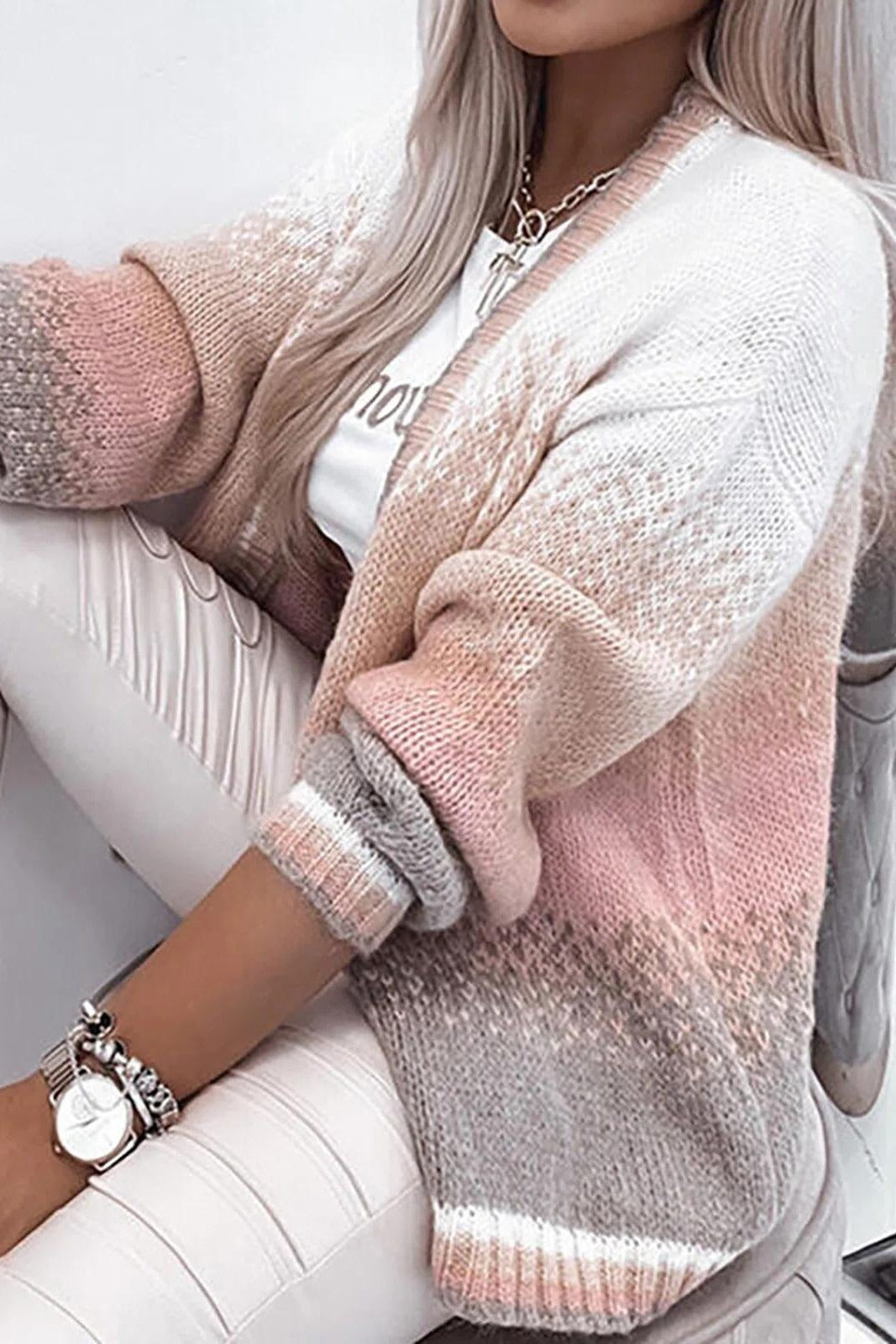Cozy Women's Open Front Wool Cardigan Sweater - Nocini