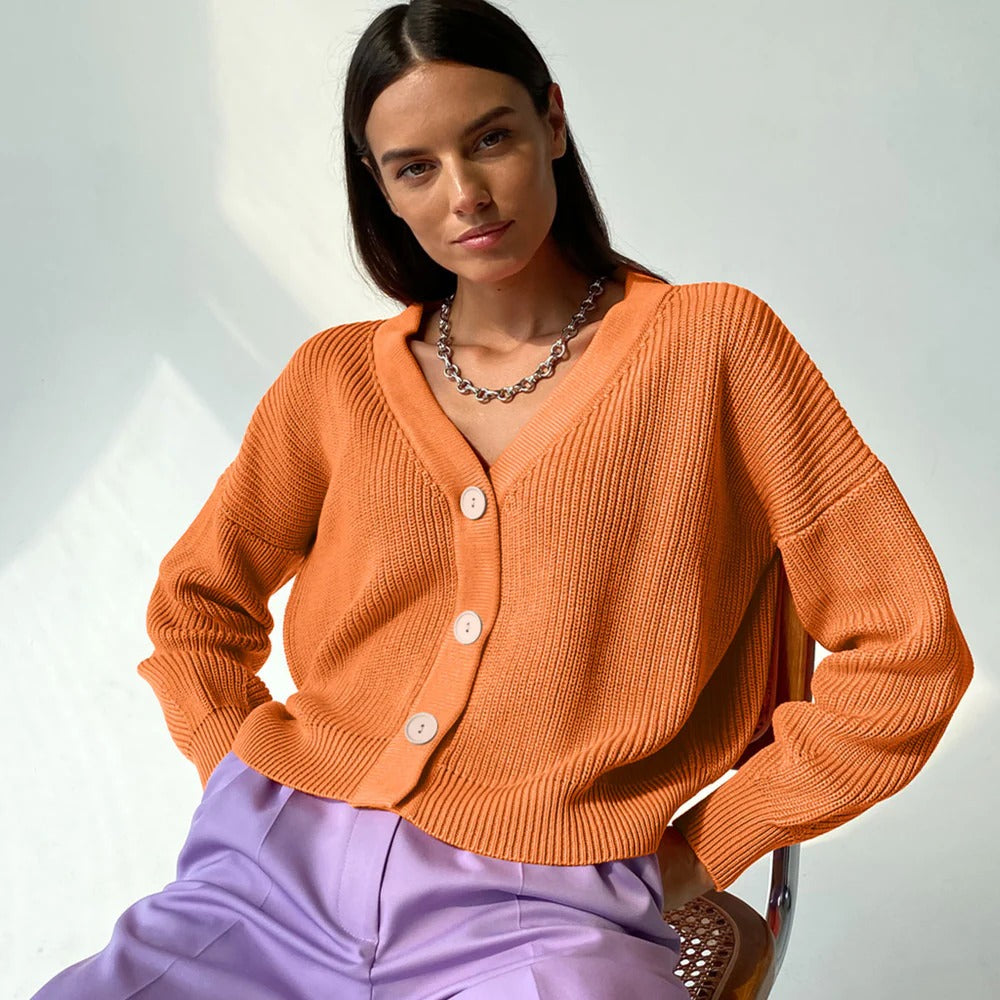Cozy Women's V-Neck Button Cardigan Sweater