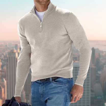 Comfortable Quarter Zip Men's Pullover Sweatshirt