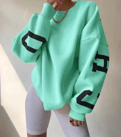 Cozy Women's Crew Neck Sweatshirt Soft Cotton Relaxed Fit