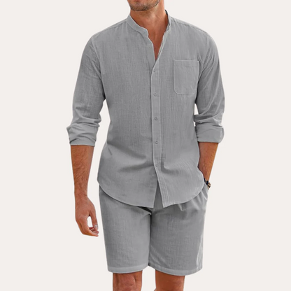 Lightweight Summer Mens Linen Shirt Set