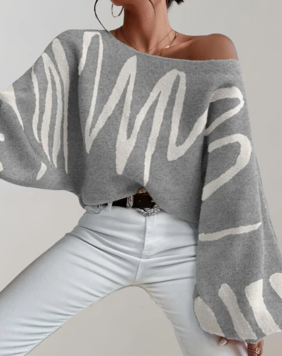 Casual Loose Fit Women's Cropped Sweater Top - Nocini