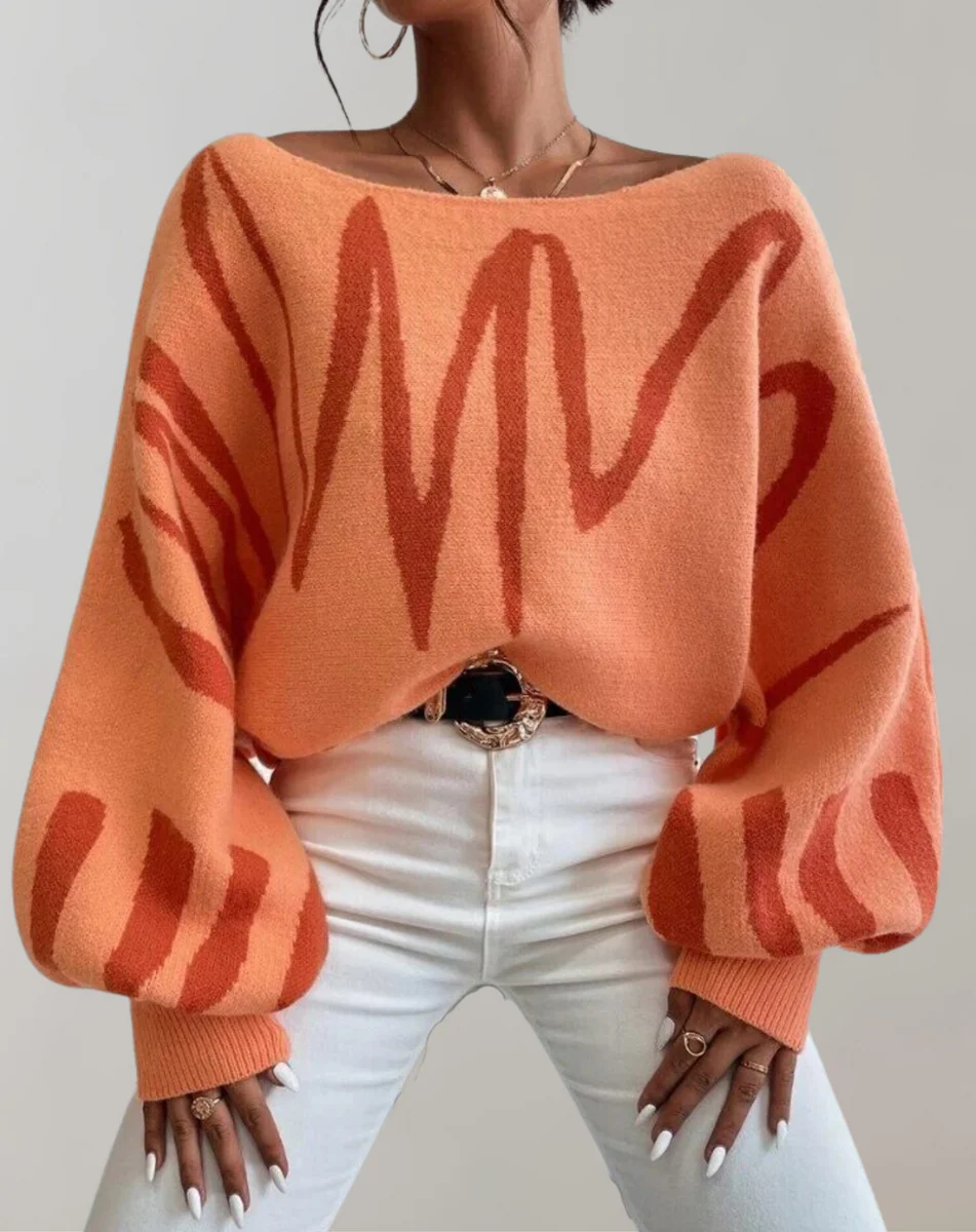 Casual Loose Fit Women's Cropped Sweater Top
