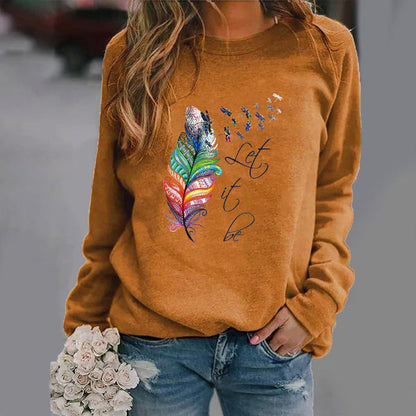 Casual Women's Crew Neck Long Sleeve Sweatshirt