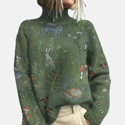 Colorful Print Crew Neck Sweater - Nocini