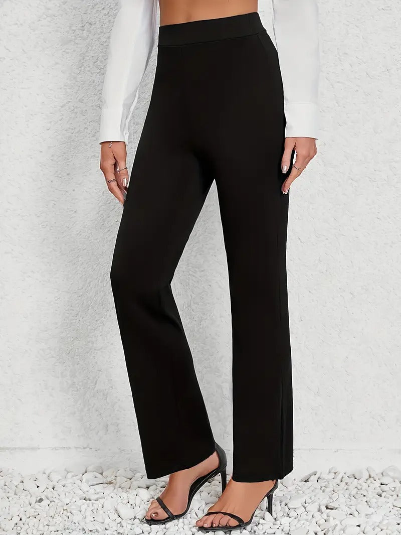 Women's Dark Straight Leg Trousers - Nocini