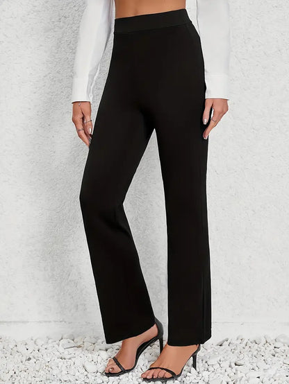 Women's Dark Straight Leg Trousers - Nocini