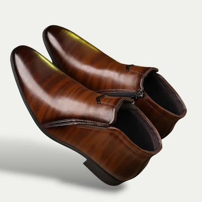 Classic Men's Leather Ankle Boots - Smart Dress Shoes