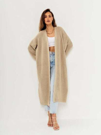 Cozy Women's Open Front Long Knit Cardigan