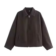Relaxed Fit Women's Wool Zip Jacket - Nocini