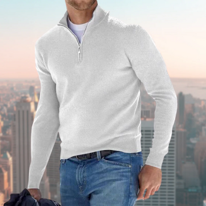 Comfortable Quarter Zip Men's Pullover Sweatshirt