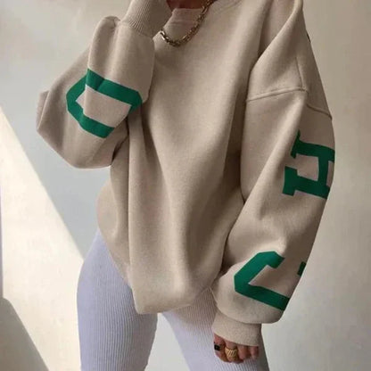 Cozy Women's Crew Neck Sweatshirt Soft Cotton Relaxed Fit