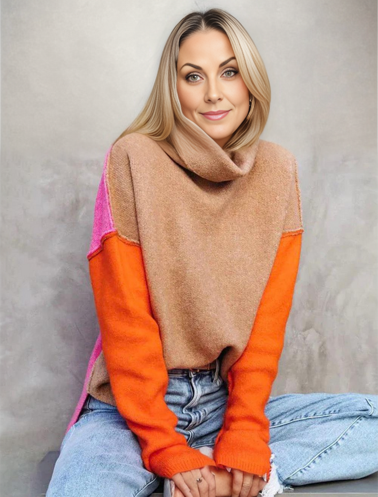 Vibrant Fall Knit Sweater - Pexav
