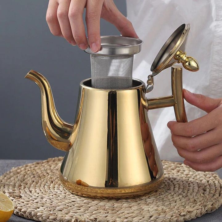 Induction Kettle with Filter - EcoBoil-Gold-1L-Nora Luxe
