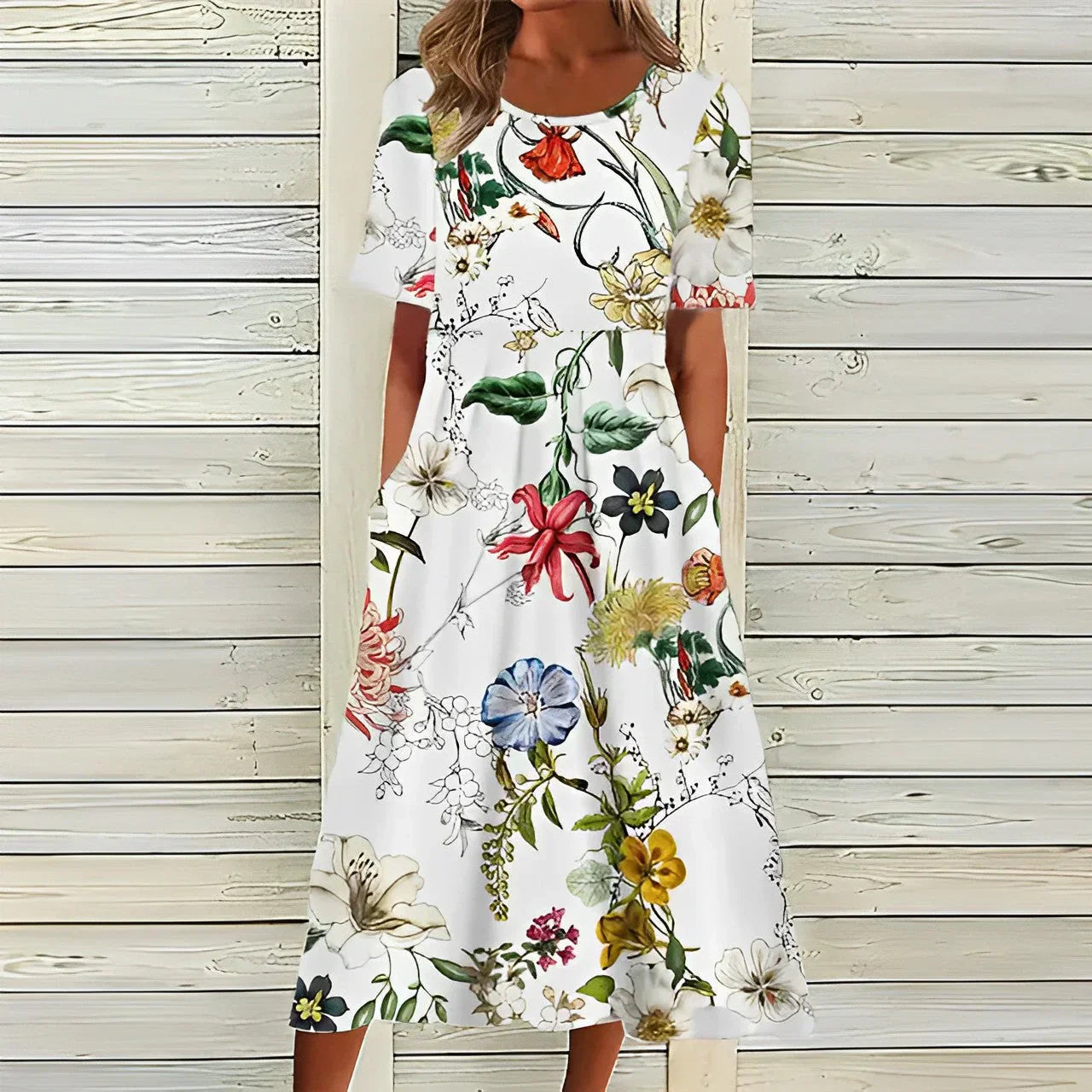 Bright Flower Casual Sundress - Olytrend