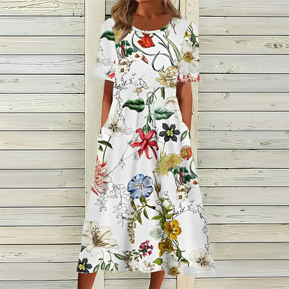 Bright Floral Casual Sundress - Olytrend