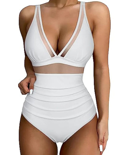 Slimming Black One-Piece Swimsuit for Women