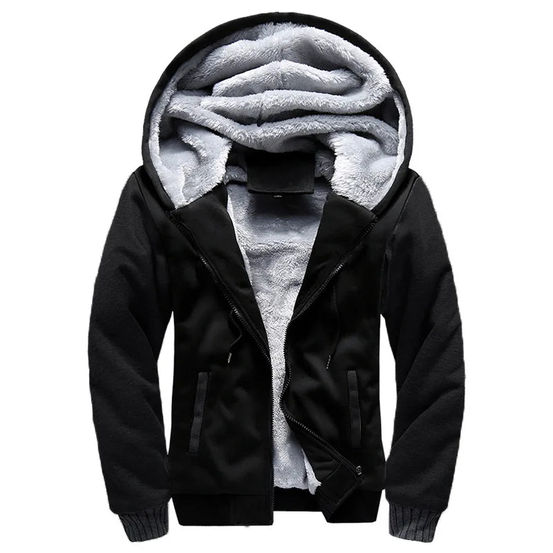 Thick Men's Winter Hoodie for Cold Weather Comfort