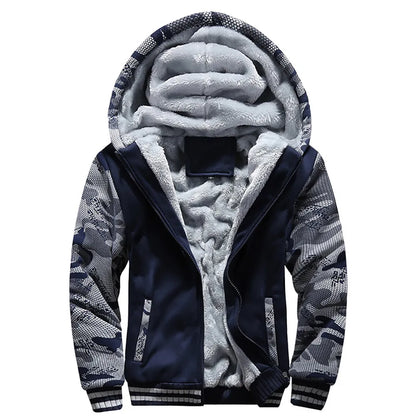Thick Men's Winter Hoodie for Cold Weather Comfort - Pexav