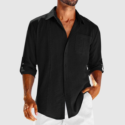 Casual Embroidered Button Down Dress Shirt