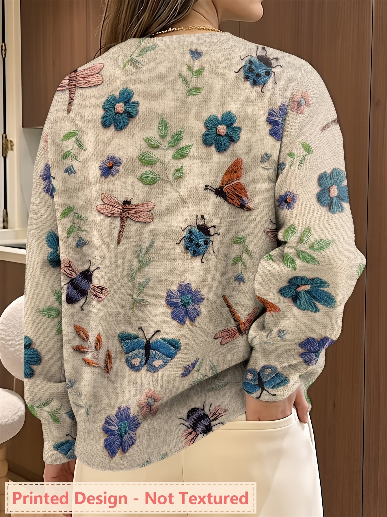 Image of Jacqueline | Women's Long Sleeve Printed Sweater