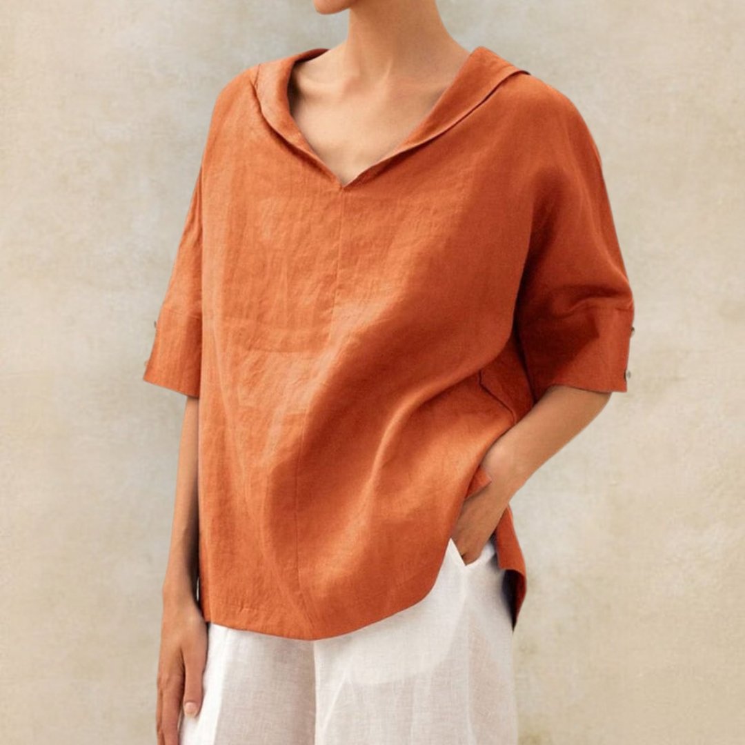 Image of Jamie | Women's V-Neck Loose Fit Blouse