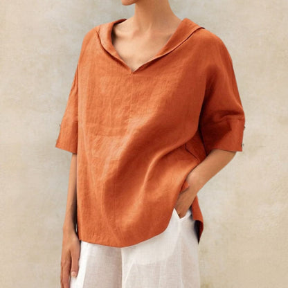 Image of Jamie | Women's V-Neck Loose Fit Blouse
