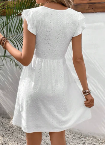 Image of Janine | Women's V-Neck A-Line Mini Dress
