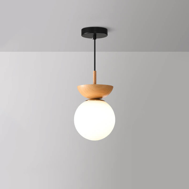 Japanese Style LED Ceiling Lamp – Renji-Warm light-Pendant lamp-Wood-The Livary