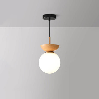 Japanese Style LED Ceiling Lamp – Renji-Warm light-Pendant lamp-Wood-The Livary