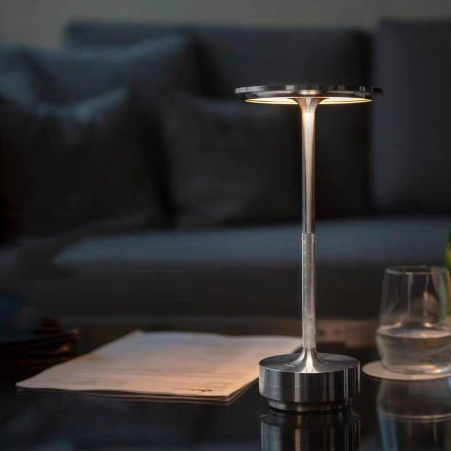 Japanese Style LED Touch Table Lamp - ZenLight-Silver-Style A-Nora Luxe