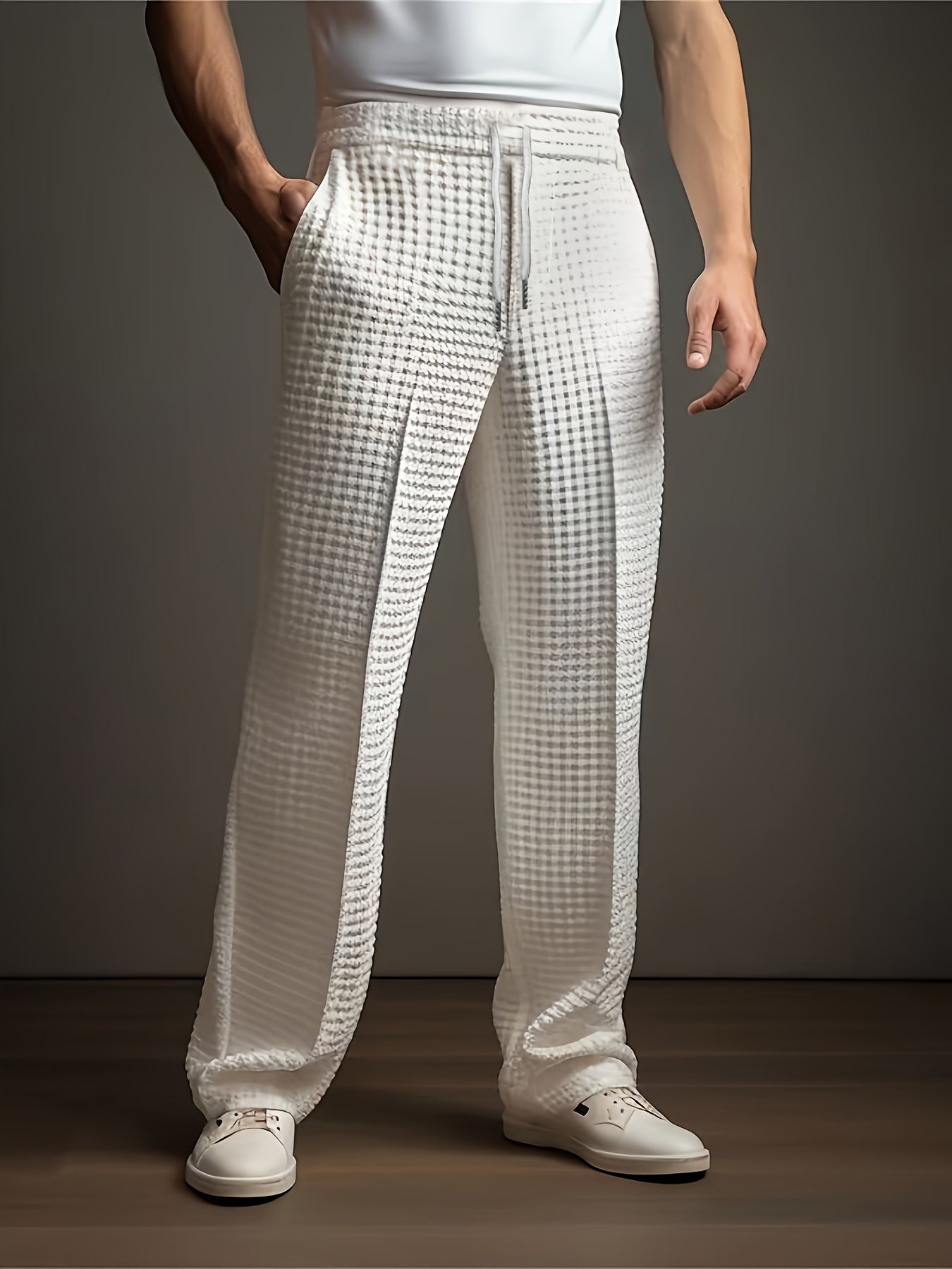 Relaxed Fit Mens Drawstring Trousers - Olytrend