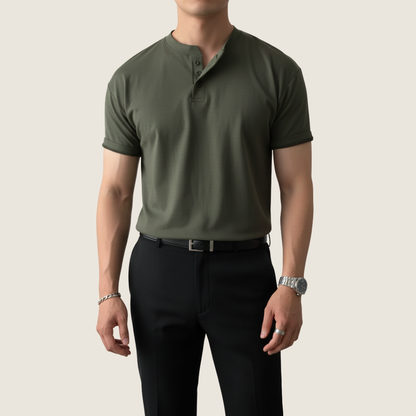 Casual Men's Short Sleeve Henley Tee Shirt - Olytrend