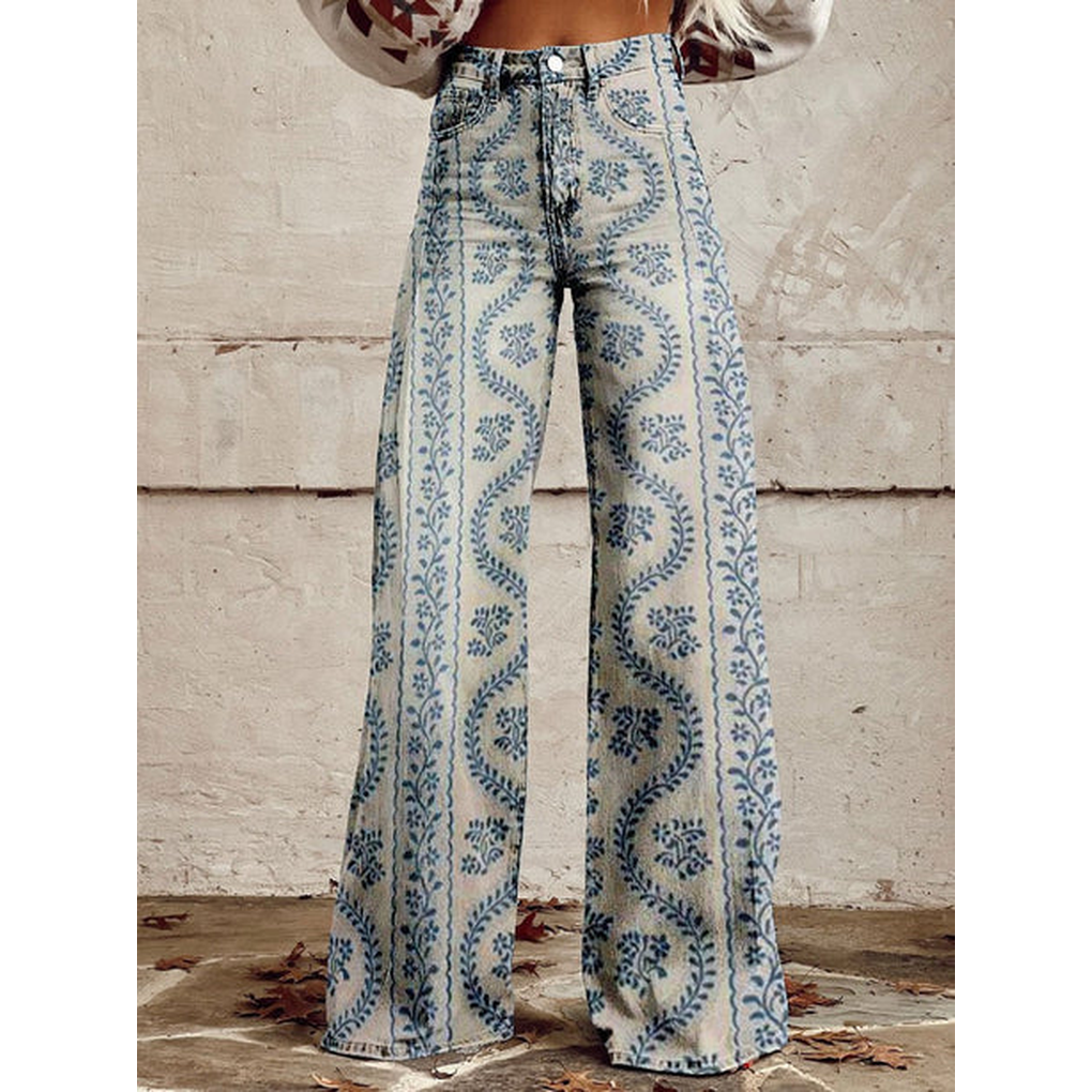 Ladies Elegant Trousers - Floral & Geometric Patterns