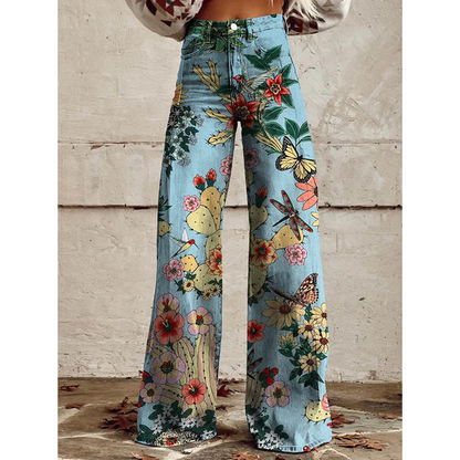 Ladies Elegant Trousers - Floral & Geometric Patterns