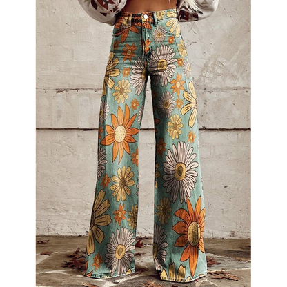 Ladies Elegant Trousers - Floral & Geometric Patterns