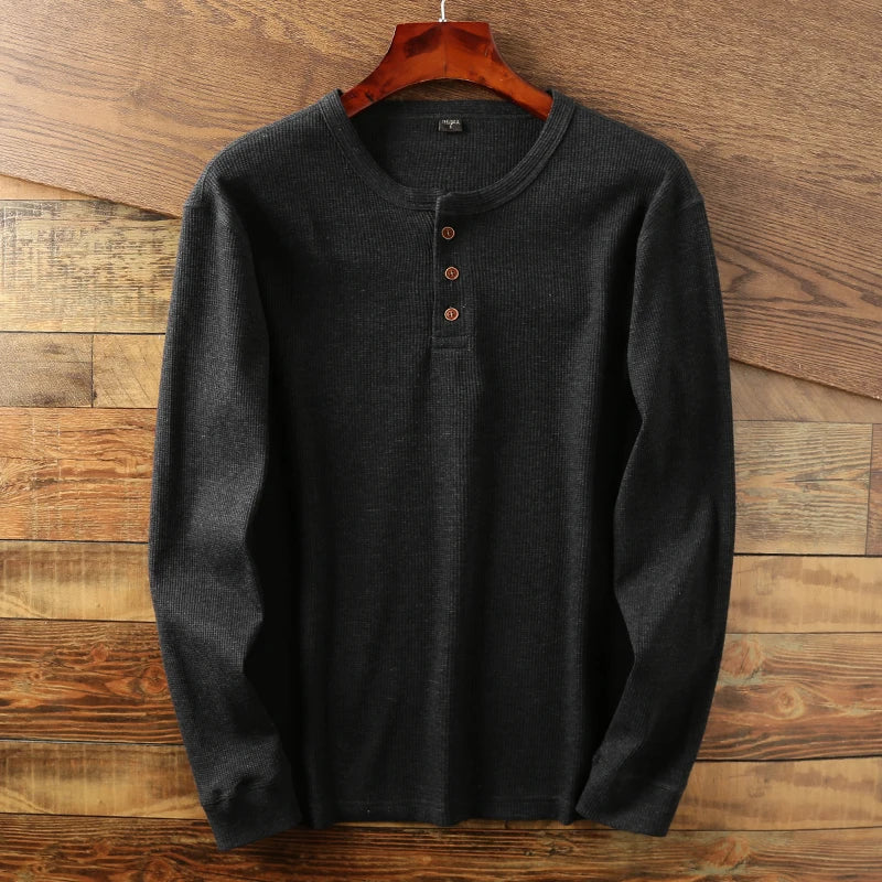 Image of Jeff | Men's Long Sleeve Henley T-Shirt